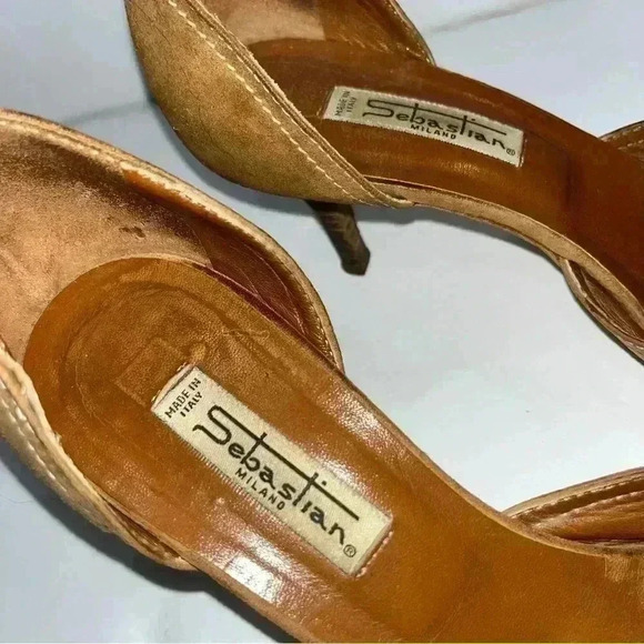 Sebastian Milano suede pointy toe slide on heels - Picture 3 of 8